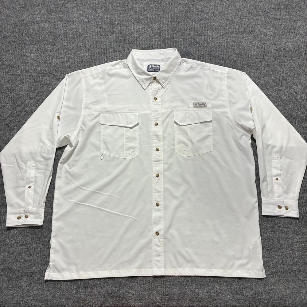 Bimini Bay Outfitter Mens Button‎ Up Shirt Size 3XL White Lined Long Sleeve